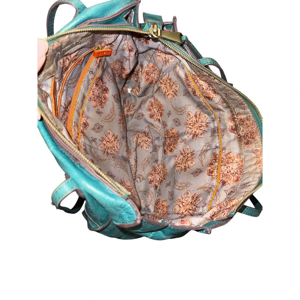 Hobo International Shoulder Bag Womens‎ Large Teal Leather Zip Top Tote